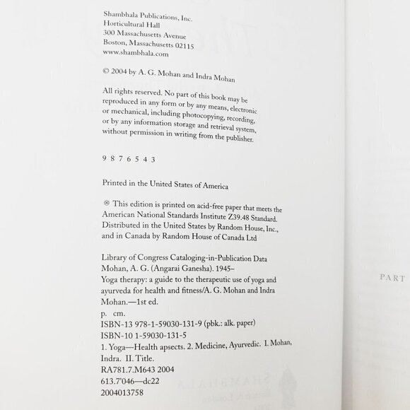 Yoga Therapy Guide to Therapeutic Use Ayurveda For Health Fitness Book by Mohan - Picture 4 of 10